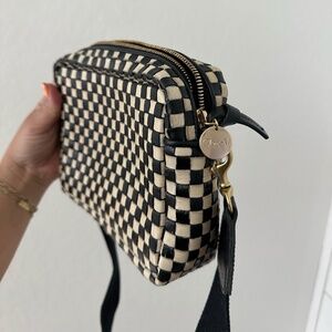 Clare V Midi Sac Black Checker